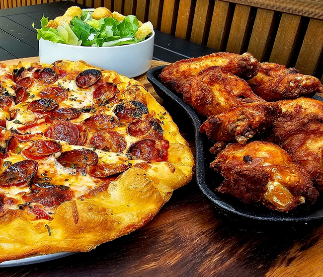 Large Pizza, Wings and Salad Bundle