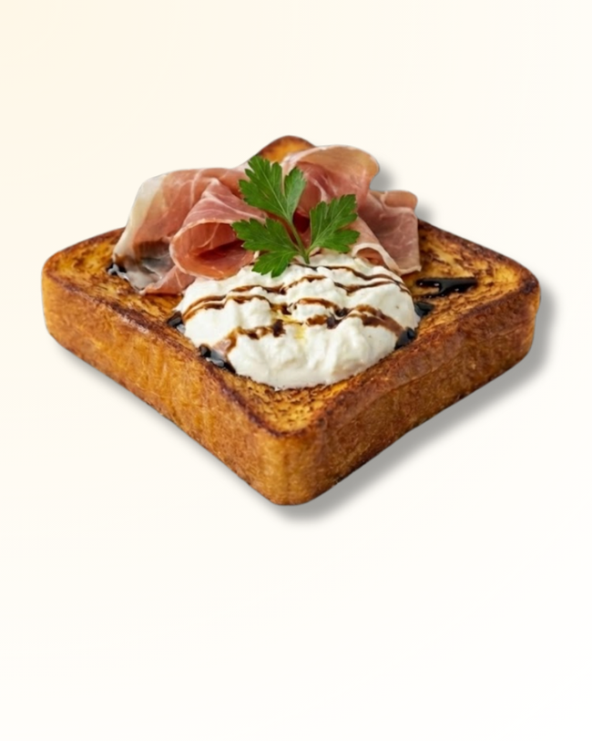 Prosciutto Burrata Balsamic French Toast