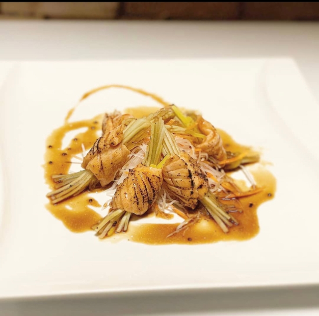 Torched Salmon Oshinko