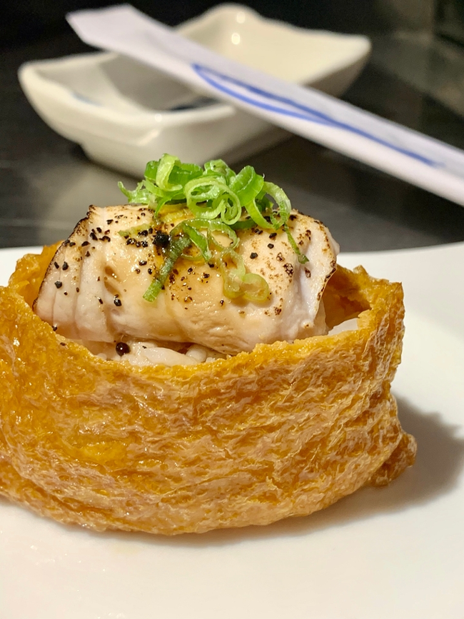 Tofu Skin w Torched Yellow Tail Scallion