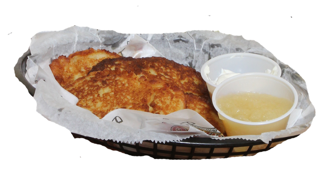 Latke with sour cream