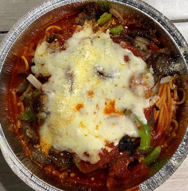 Italian Sausage, Peppers & Onion over Pasta