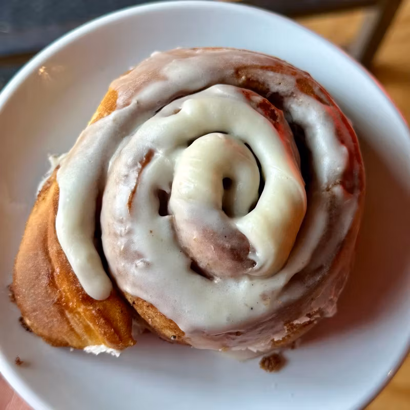 Cinnamon roll at The Space