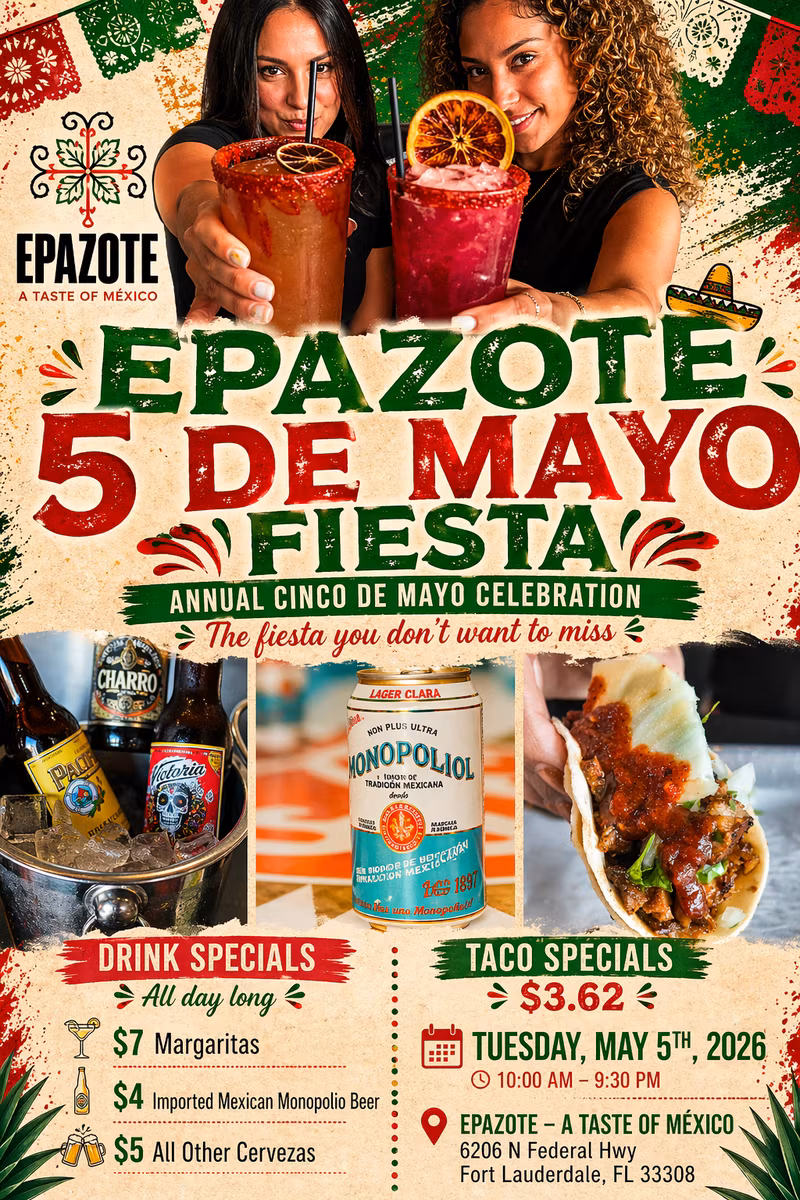 Cinco de Mayo: $7 Margaritas, $4 beers and $3 Tacos… All-Day Fiesta Vibes 🇲🇽